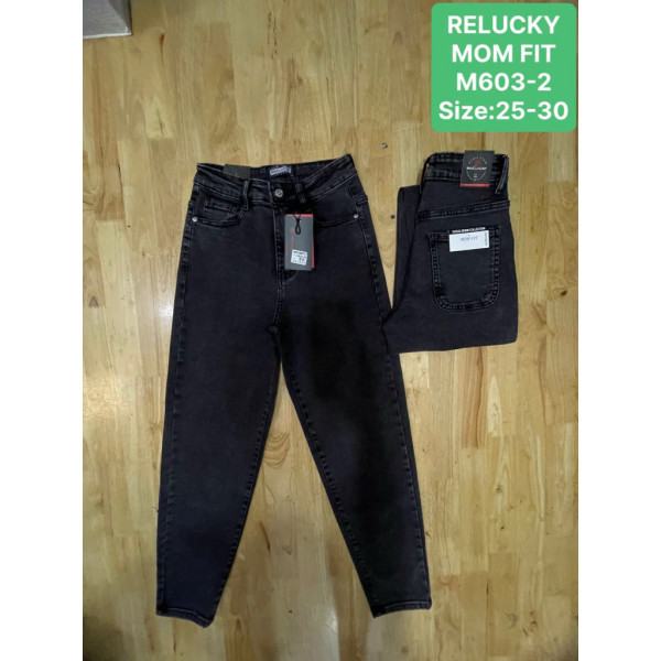 0603 # черные женские джинсы (Relucky, стрейч, 6 ед, размеры норма: 25-30) выдача на следующий день Relucky