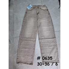 0635# коричневые женские джинсы (стрейч коттон, 6 ед, размеры батал: 30-36) выдача на следующий день Джинсы