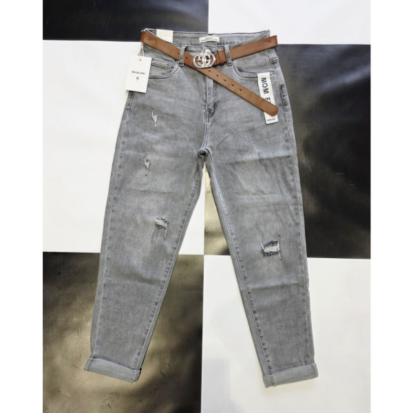 0655-6# серые женские джинсы (стрейч коттон, 10-ед, размеры батал: L-4XL) M.Sara