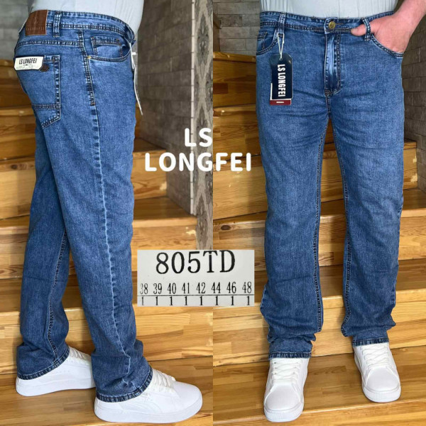 0805# синие мужские джинсы (стрейч, 8 ед, размеры норма: 38-48) выдача на следующий день Джинсы