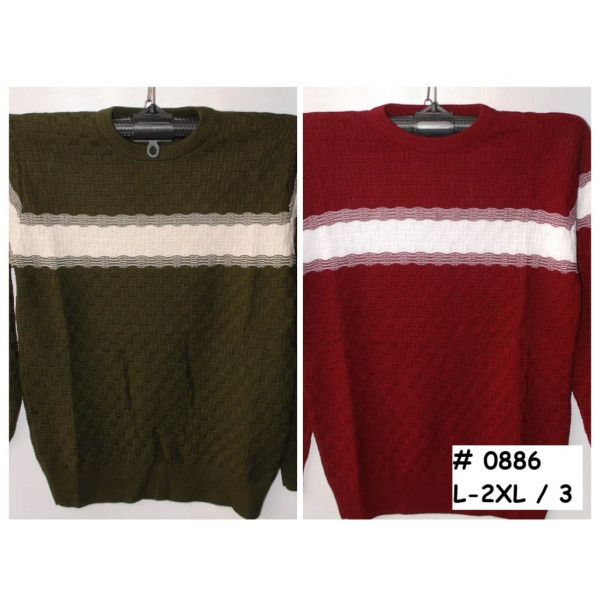 0886* выбор цвета мужской свитер (3 ед, размеры полубатал: L-2XL) выдача на следующий день Свитер