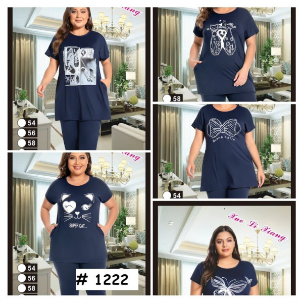 1222# выбор модели женская футболка (вискоза, 5 ед, размеры батал: 54-62) выдача на следующий день Футболка