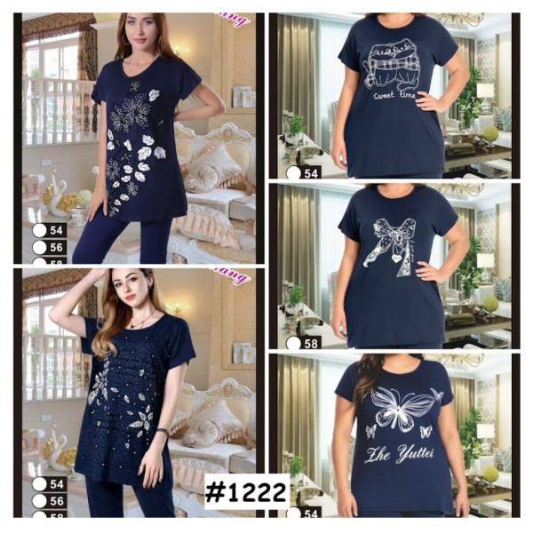 1222# выбор модели женская футболка (вискоза, 5 ед, размеры батал: 54-62) выдача на следующий день Футболка