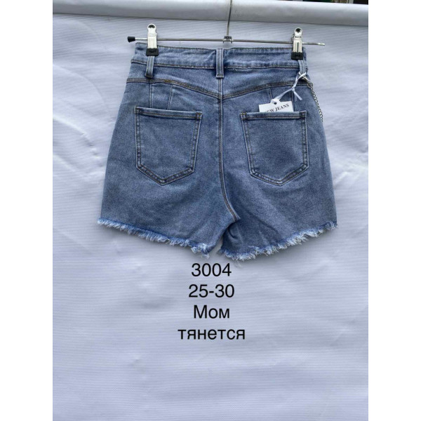 3004# голубые женские джинсовые шорты (New Jeans, стрейч, 6 ед, размеры норма: 25-30) выдача на следующий день New Jeans
