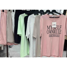 3805# выбор цвета женская футболка (4 ед, размеры норма: M-L оверсайз) выдача на следующий день Футболка