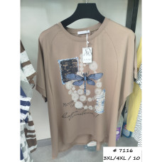 7116 # мікс кольорів жіноча футболка (10 од., розміри батал: 3XL/4XL) видача наступного дня Футболка