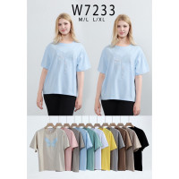 7233 # микс цветов женская футболка (10 ед, размеры норма: M-XL) выдача на следующий день Kiss me