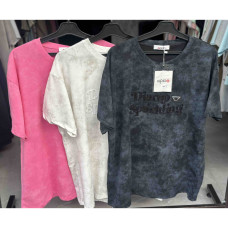 8881# микс цветов женская футболка (варенка, 4 ед, размеры норма: M-L универсальный) выдача на следующий день Футболка