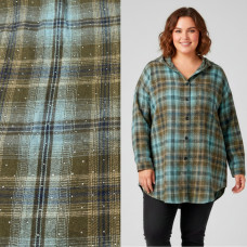 7758-49 голубая женская рубашка (JJF. с камнями и капюшоном, 4 ед, размеры полубатал: 3XL, 4XL, 5XL, 6XL) JJF