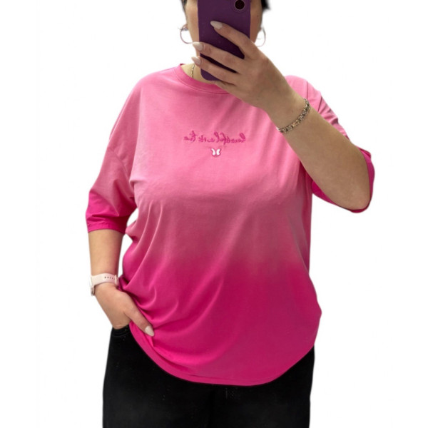 25107# микс цветов женская футболка oversize (95% коттон, 6 ед, размеры полубатал: 46-52, 52-58) выдача на следующий день Футболка