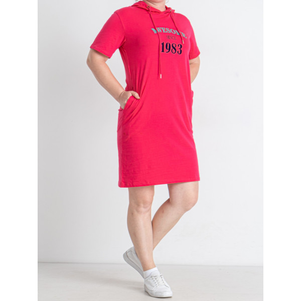 0802-13 микс расцветок женская туника (Nana. капюшон, карманы, 3ед. универсальный полубатальный размер: 48-52) Nana