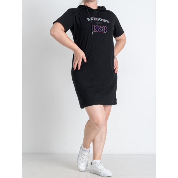 0802-13 микс расцветок женская туника (Nana. капюшон, карманы, 3ед. универсальный полубатальный размер: 48-52) Nana