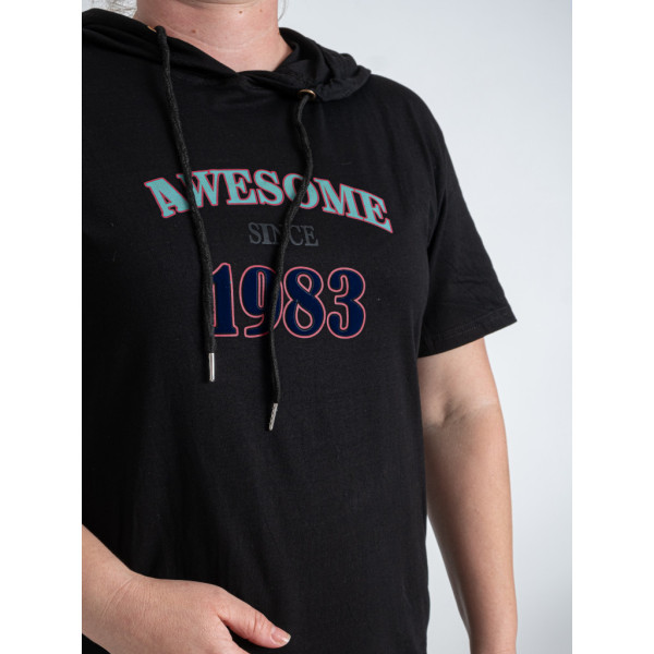 0802-13 микс расцветок женская туника (Nana. капюшон, карманы, 3ед. универсальный полубатальный размер: 48-52) Nana