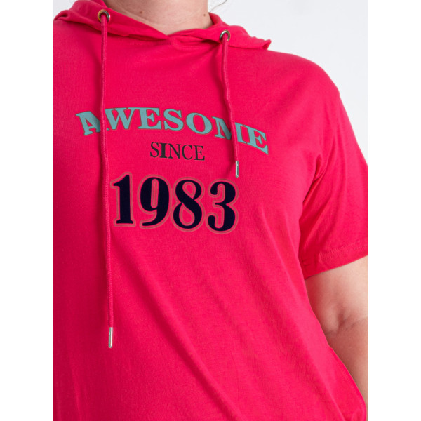 0802-13 микс расцветок женская туника (Nana. капюшон, карманы, 3ед. универсальный полубатальный размер: 48-52) Nana