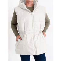 0752-100 молочна жіноча жилетка (5'TH AVENUE, синтепон, з капюшоном, 3 од. розміри батал: 54. 56. 58) 5`th Avenue