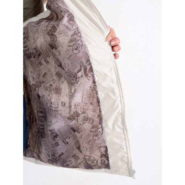 0752-100 молочна жіноча жилетка (5'TH AVENUE, синтепон, з капюшоном, 3 од. розміри батал: 54. 56. 58) 5`th Avenue