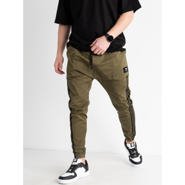 1079-74 / хаки мужские джоггеры (X-Design, стрейчевые, 4 ед. размер норма: S. S. M. M) Джеггинсы