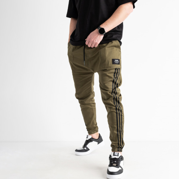 1079-74 / хаки мужские джоггеры (X-Design, стрейчевые, 4 ед. размер норма: S. S. M. M) Джеггинсы