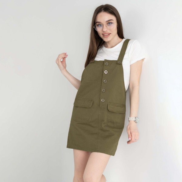 0899-77 XINYUE ХАКІ комплект із сарафану та футболки (3 од.розміри: M.L.XL) Xinyue