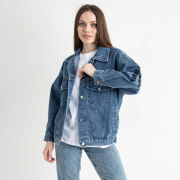 7011-12 Жіноча джинсова куртка Fashion блакитна (1145616)