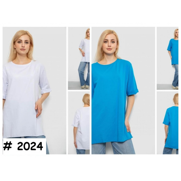 2024# выбор цвета женская футболка оверсайз (4 ед, размеры оверсайз: L-XL) выдача на следующий день Футболка