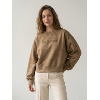 820802-4 бежевый женский свитшот (двухнитка, варка, укороченая, 1 ед, универсальный размер норма : S/L) Свитшот