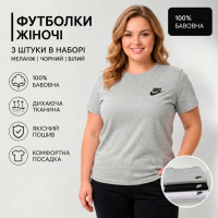 7729-994 три кольори жіноча футболка ( 100% бавовна, 3ед, розміри напівбатал: XL. XL. XL) Футболка
