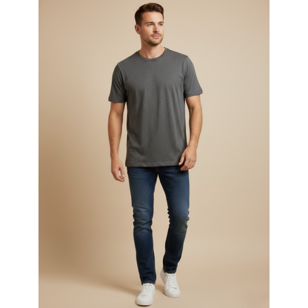 2303-6 серая мужская футболка (коттон, 6 ед, размеры норма: S. S. L. L. XL. XL) Футболка