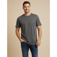 2303-6 серая мужская футболка (коттон, 6 ед, размеры норма: S. S. L. L. XL. XL) Футболка