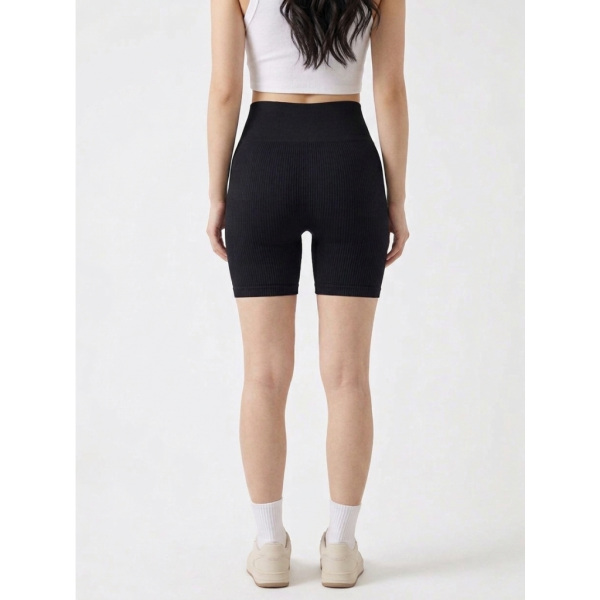 0499-1 черные женские велосипедки (рубчик, 4 ед. размеры норма: 42/48) Велосипедки