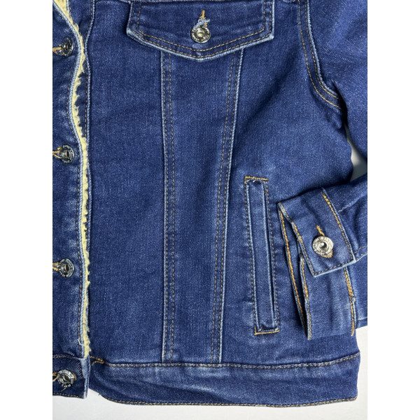 0055 * Жіноча джинсова куртка на хутрі New Jeans синя (1165704)
