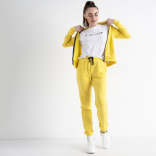 0908-8 ЖОВТИЙ спортивний костюм жіночий з турецької двонитки (4 од. розміри: S.M.L.XL)
