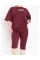 0142-52 бордовий жіночий костюм двійка (футболка + велосипедки) (5'TH AVENUE, турецька бавовна, 3 од. розміри батал: 54. 56. 58)