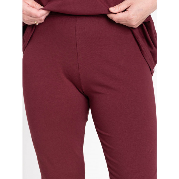 0142-52 бордовий жіночий костюм двійка (футболка + велосипедки) (5'TH AVENUE, турецька бавовна, 3 од. розміри батал: 54. 56. 58)