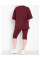 0142-52 бордовий жіночий костюм двійка (футболка + велосипедки) (5'TH AVENUE, турецька бавовна, 3 од. розміри батал: 54. 56. 58)