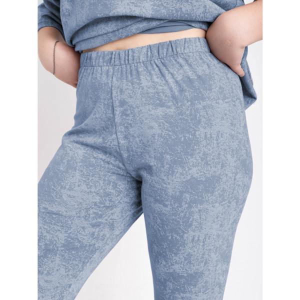 0242-42 голубой женский костюм двойка (футболка + велосипедки) (5'TH AVENUE, турецкий хлопок, 3 ед. размеры батал: 54. 56. 58)