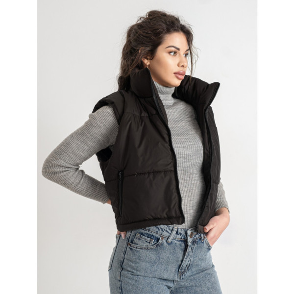 0072-1 чорна жіноча жилетка (5'TH AVENUE, синтепон, 3 од. розміри норма: 42. 44. 46)