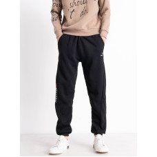 2203-1 чорні чоловічі спортивні штани (Godsend, фліс, не кашлатаються, 5 од. розміри напівбатал: L. XL. 2XL. 3XL. 4XL)