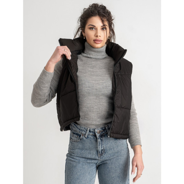 0072-1 чорна жіноча жилетка (5'TH AVENUE, синтепон, 3 од. розміри норма: 42. 44. 46)