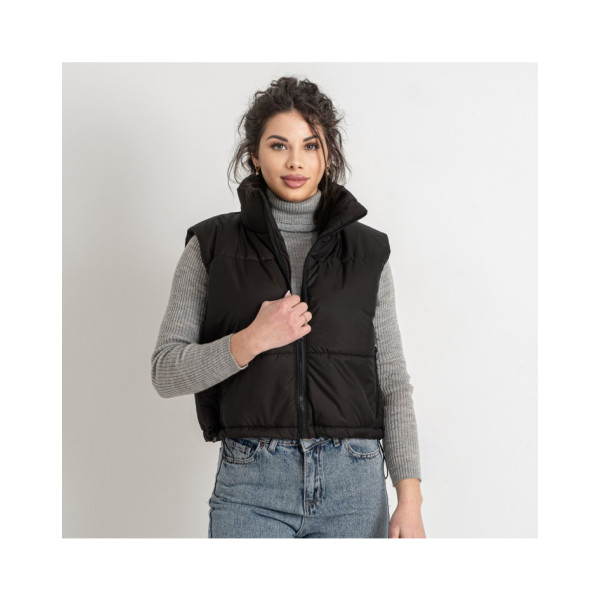 0072-1 чорна жіноча жилетка (5'TH AVENUE, синтепон, 3 од. розміри норма: 42. 44. 46)