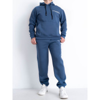 16008-с102 синий мужской спортивный костюм (YOLA, турецкая трехнитка, флис, не кошлатится, 2 ед. размеры батал: XL. 2XL)
