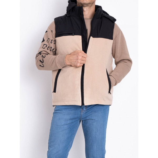 2305-3 бежева чоловіча жилетка (синтепон, 5 од. розміри норма: L. XL. 2XL. 3XL. 4XL)