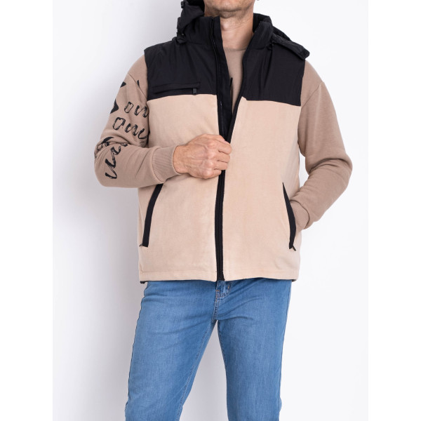 2305-3 бежева чоловіча жилетка (синтепон, 5 од. розміри норма: L. XL. 2XL. 3XL. 4XL)