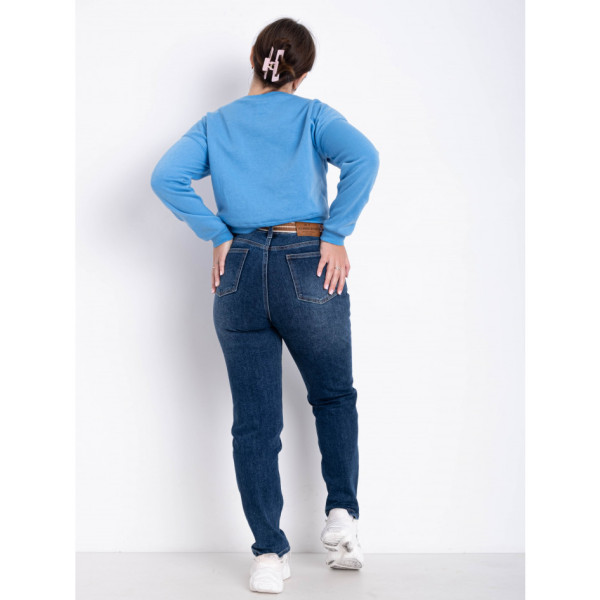 3313 # сині жіночі джинси MOM (KT.MOSS, стрейч-коттон, 6 од. розміри напівбатал: 28. 29. 30, 31, 32, 33)