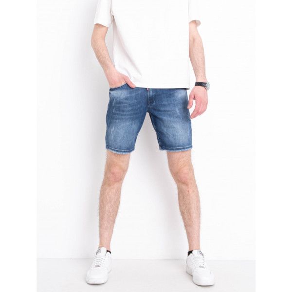 3104 сині чоловічі джинсові шорти (стрейчові, 7 од. 30. 31. 32. 33. 34. 36. 38)