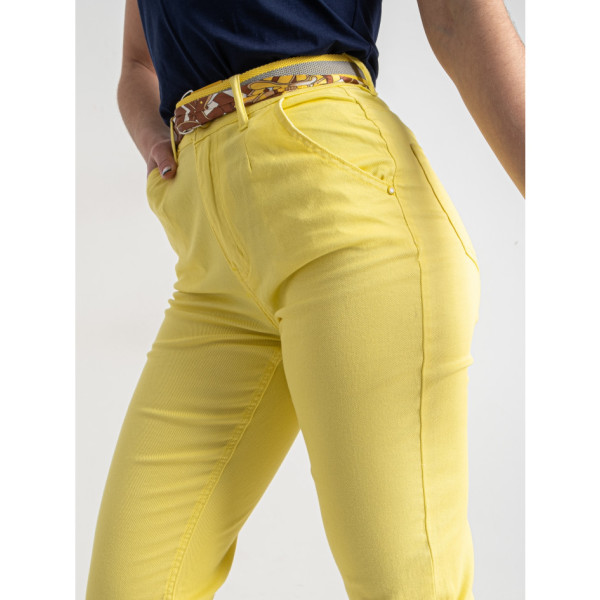 0661-55 жовтий жіночий мом (VANVER, стрейчевий, 5 од. розміри норма: 26. 27. 28. 29. 30)