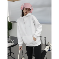 6299-10 біла жіноча спортивна кофта (змійка, з капюшоном, 5 од., універсальний розмір норма: M-XL)