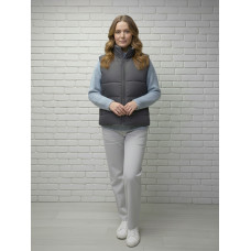 0074-6 сіра жіноча жилетка (5'TH AVENUE, синтепон, 3 од. розміри напівбатал: 48, 50, 52)