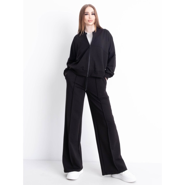 5901-1 чорний жіночий спортивний костюм (5'TH AVENUE, турецька двонитка, 4 од. розміри норма: 42. 44. 46. 48)