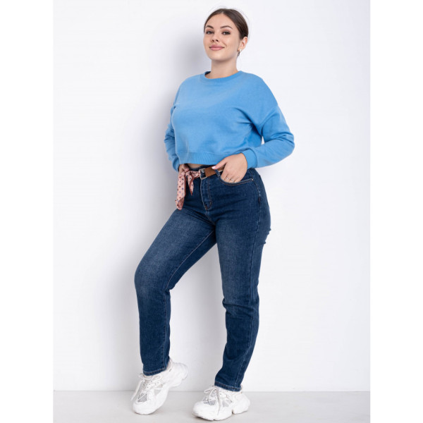 3313 # сині жіночі джинси MOM (KT.MOSS, стрейч-коттон, 6 од. розміри напівбатал: 28. 29. 30, 31, 32, 33)